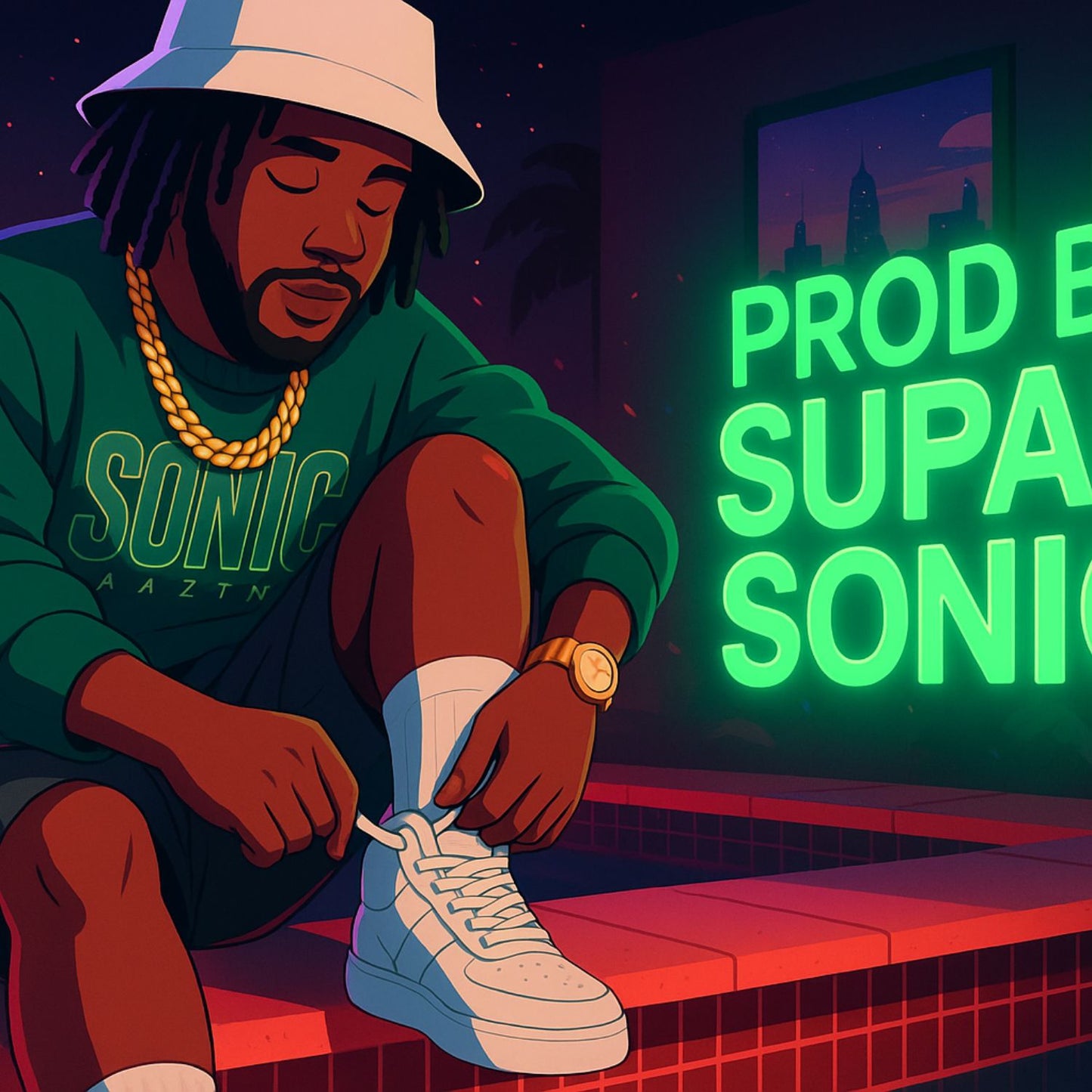 Black Rally Stripes - supah sonic Beats